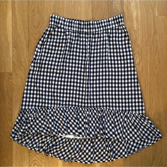 J Crew dark navy gingham skirt - Picture 3 of 8